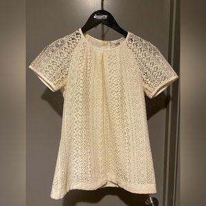Banana Republic Cream Lace Tee Size 2